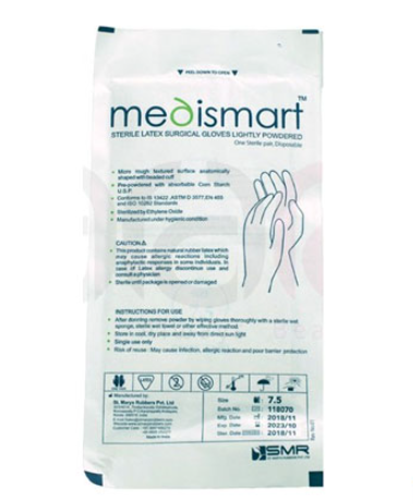 دستکش جراحی لاتکس medismart سایز 7.5