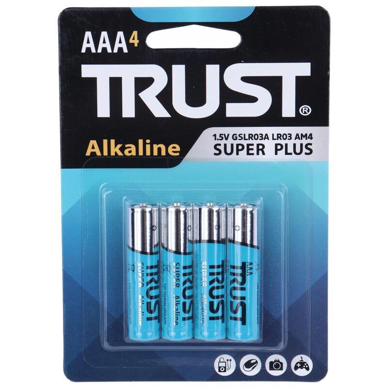 باتری نیم‌قلمی تراست Alkaline Super Plus (بسته ۴ عددی)