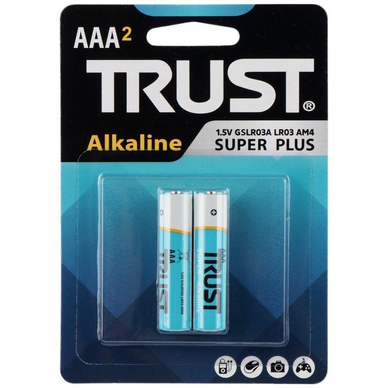 باتری نیم‌قلمی تراست Alkaline Super Plus (بسته ۲ عددی)